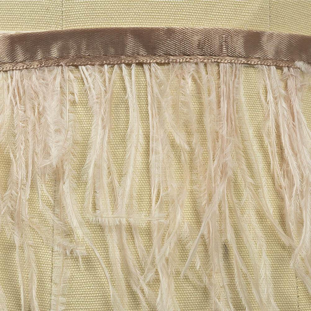 Ostrich Feather Fringe Trim 5" Single Ply - Nude - Aviana Collection