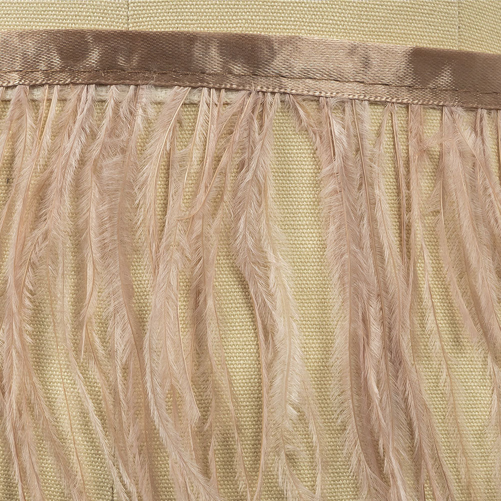 Ostrich Feather Fringe Trim 5" Single Ply - Blush - Aviana Collection