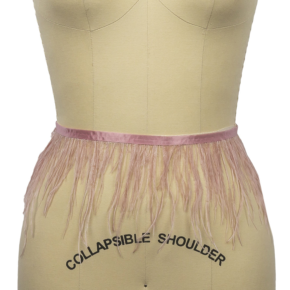 Ostrich Feather Fringe Trim 5" Single Ply - Dark Pink - Aviana Collection
