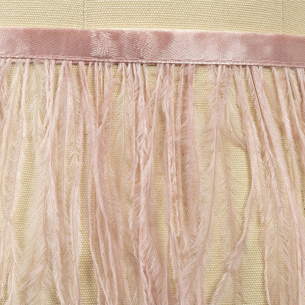 Ostrich Feather Fringe Trim 5" Single Ply - Pink - Aviana Collection