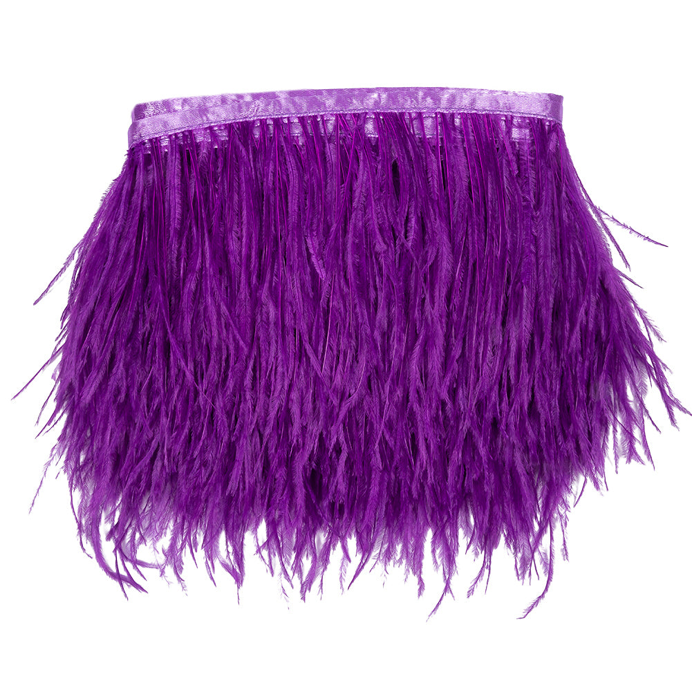 Ostrich Feather Fringe Trim 5" Single Ply - Sparkling Grape - Aviana Collection