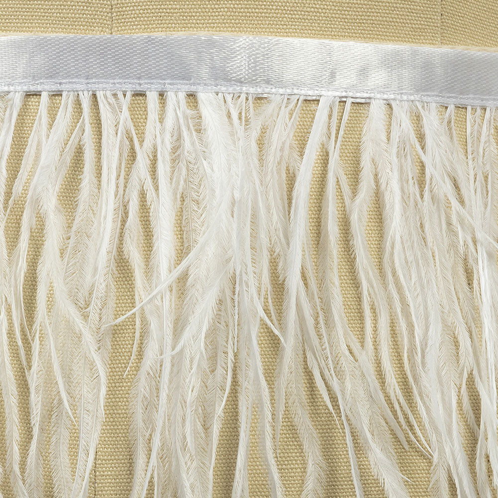 Ostrich Feather Fringe Trim 5" Single Ply - White - Aviana Collection