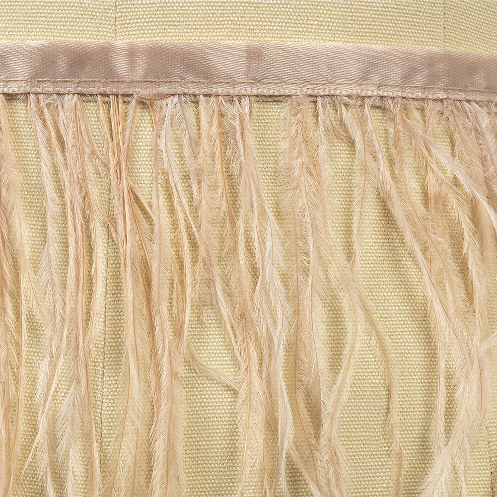 Ostrich Feather Fringe Trim 5" Single Ply - Dark Nude - Aviana Collection