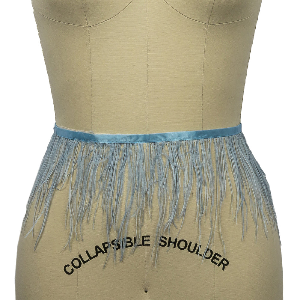 Ostrich Feather Fringe Trim 5" Single Ply - Periwinkle - Aviana Collection