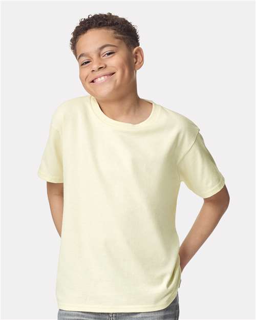 Youth Heavy Cotton Short Sleeve T Shirt | Breathable Durable Kids Cotton Tee | Classic Fit Everyday Youth Shirt
