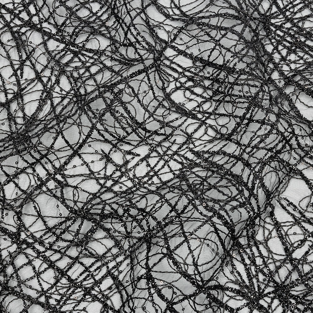 Corded Glitter Tulle with Sequins -