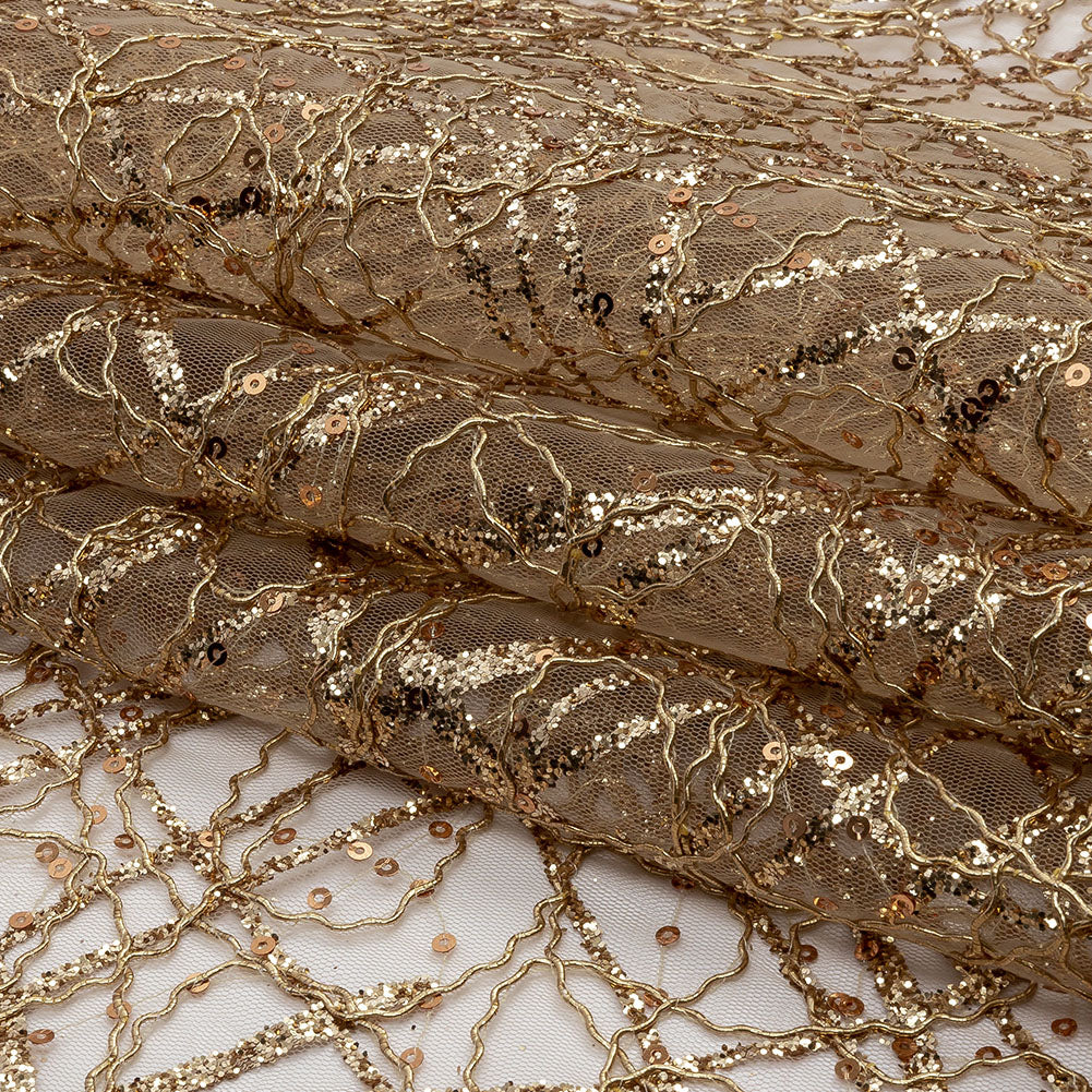 Corded Glitter Tulle with Sequins -