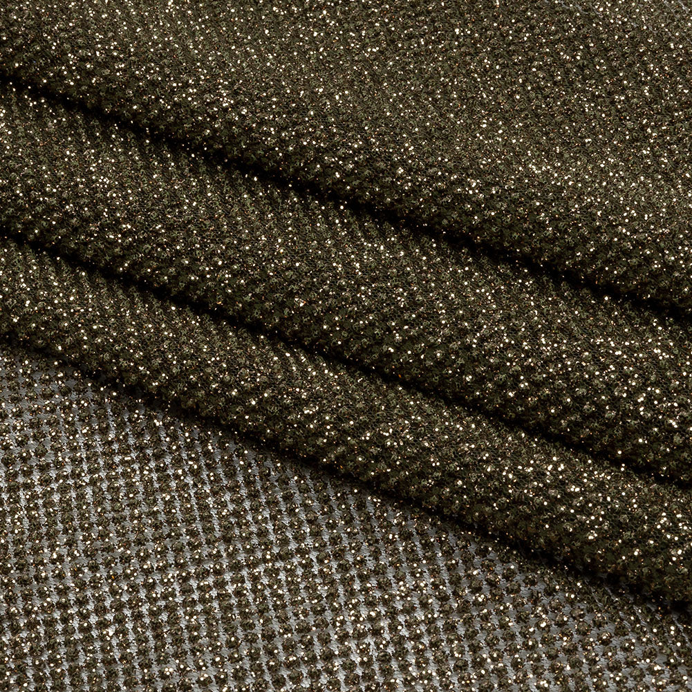 3D Puffy Glitter Tulle - Mink and Bronze Packed Polka Dots