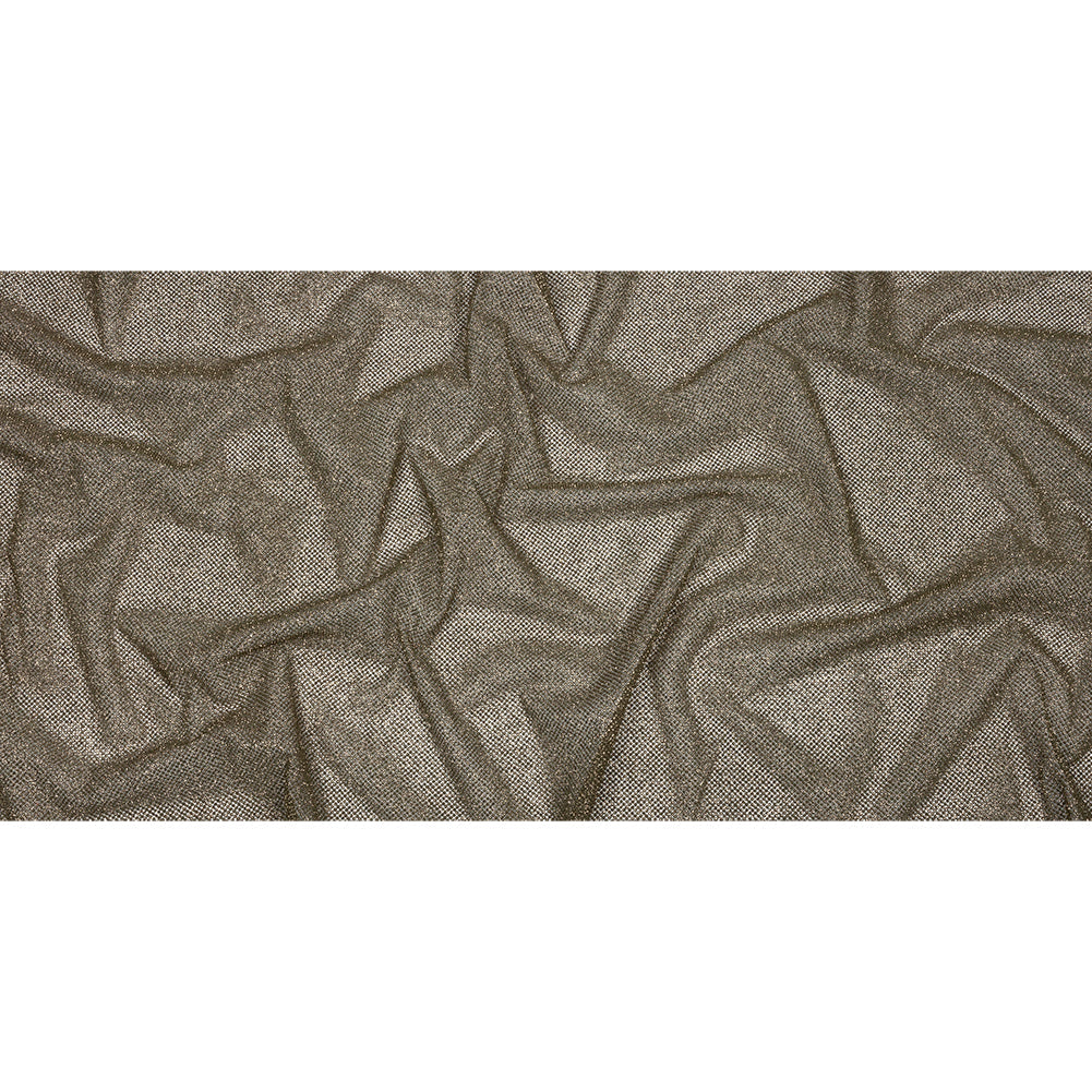 3D Puffy Glitter Tulle - Mink and Bronze Packed Polka Dots