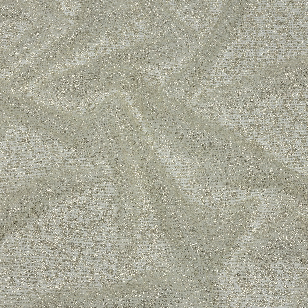 Glitter Tulle - Light Mint and Silver Abstract Striations - Flare Collection