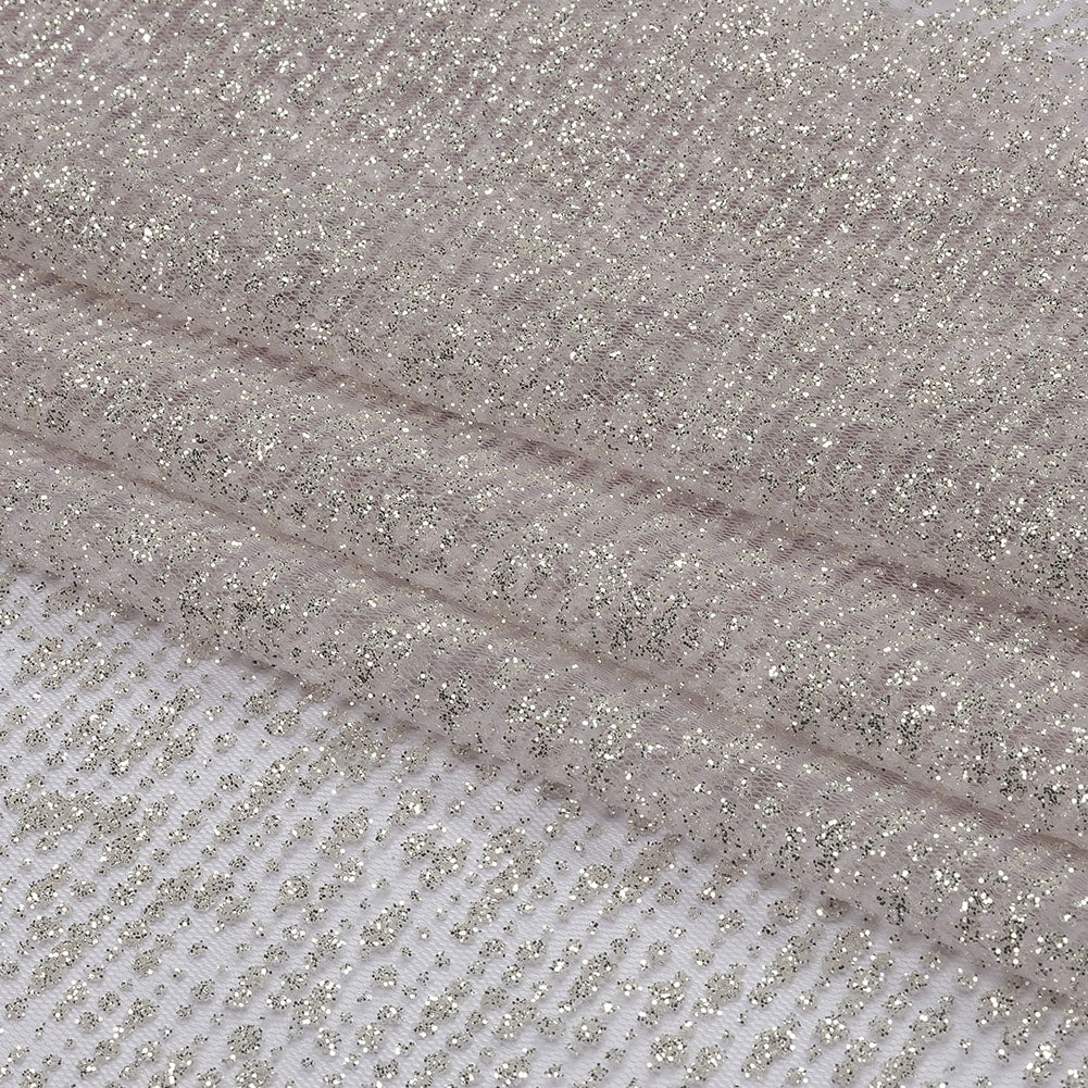 Glitter Tulle - Lilac and Silver Abstract Striations - Flare Collection