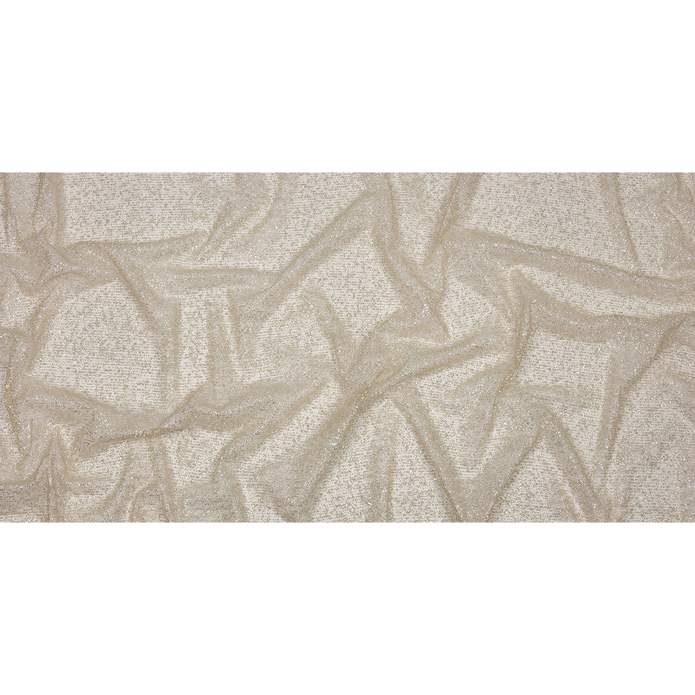 Glitter Tulle - Nude and Silver Abstract Striations - Flare Collection