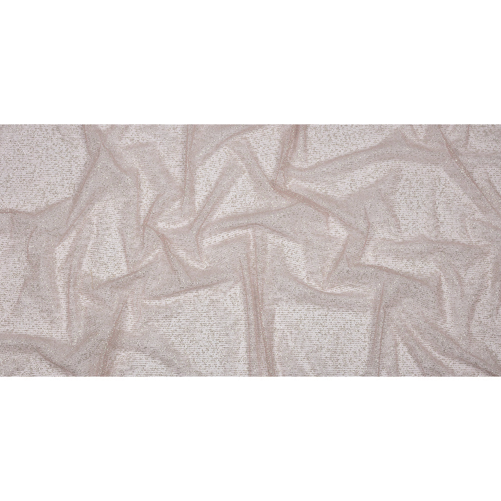 Glitter Tulle - Rose and Silver Abstract Striations - Flare Collection