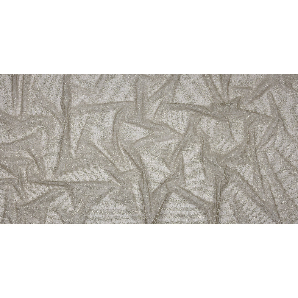 Glitter Tulle - Mink and Silver Abstract Striations - Flare Collection