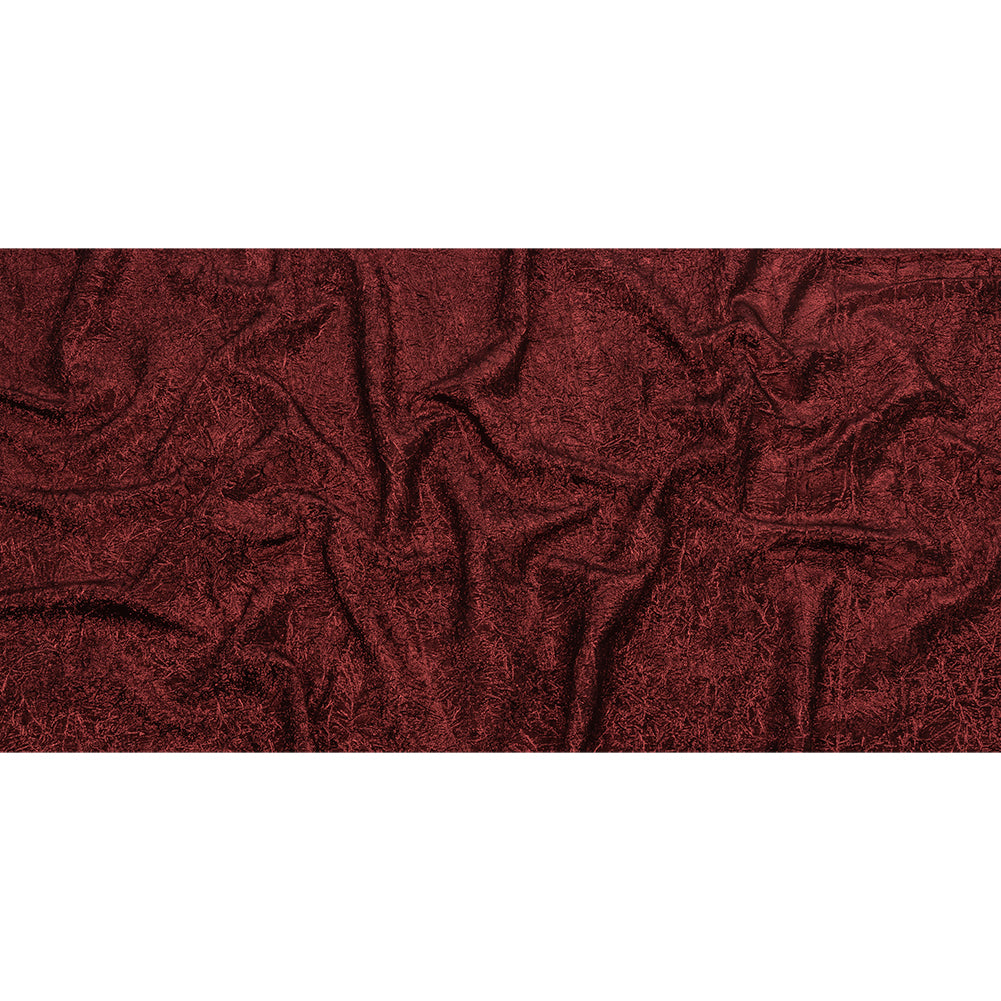 Astrolabe Metallic Dark Red Crinkled Luxury Brocade with Black Backing