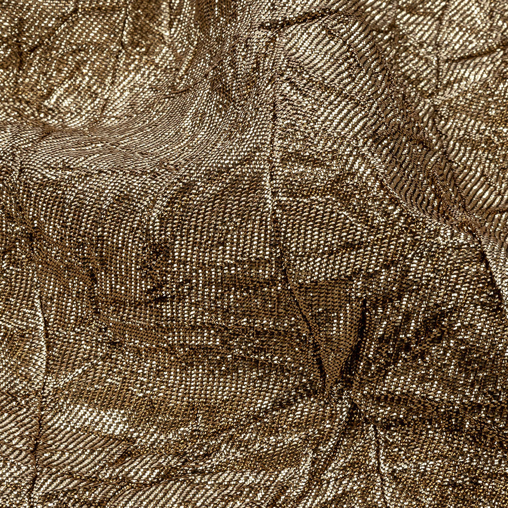 Astrolabe Metallic Gold Crinkled Luxury Brocade with Black Backing