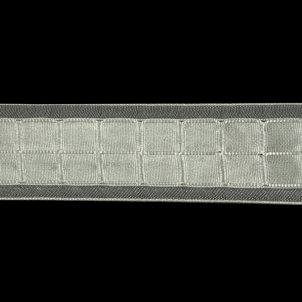 White Squares and Sheer Borders Ribbon - 1"