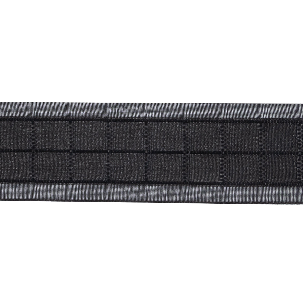 Black Squares and Sheer Borders Ribbon - 1"
