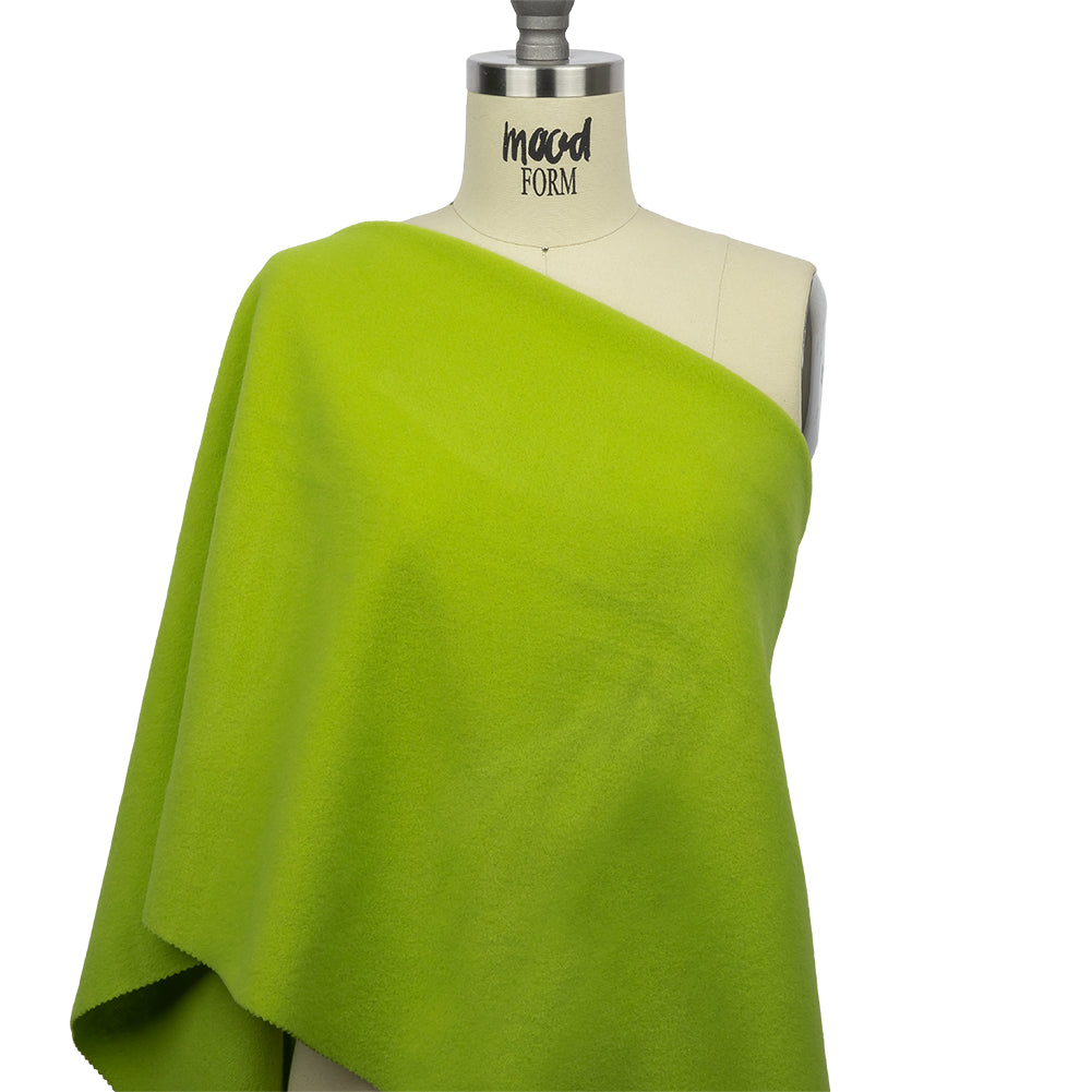 Wool and Cashmere Coating Made in Italy - Lime - Alberini Collection