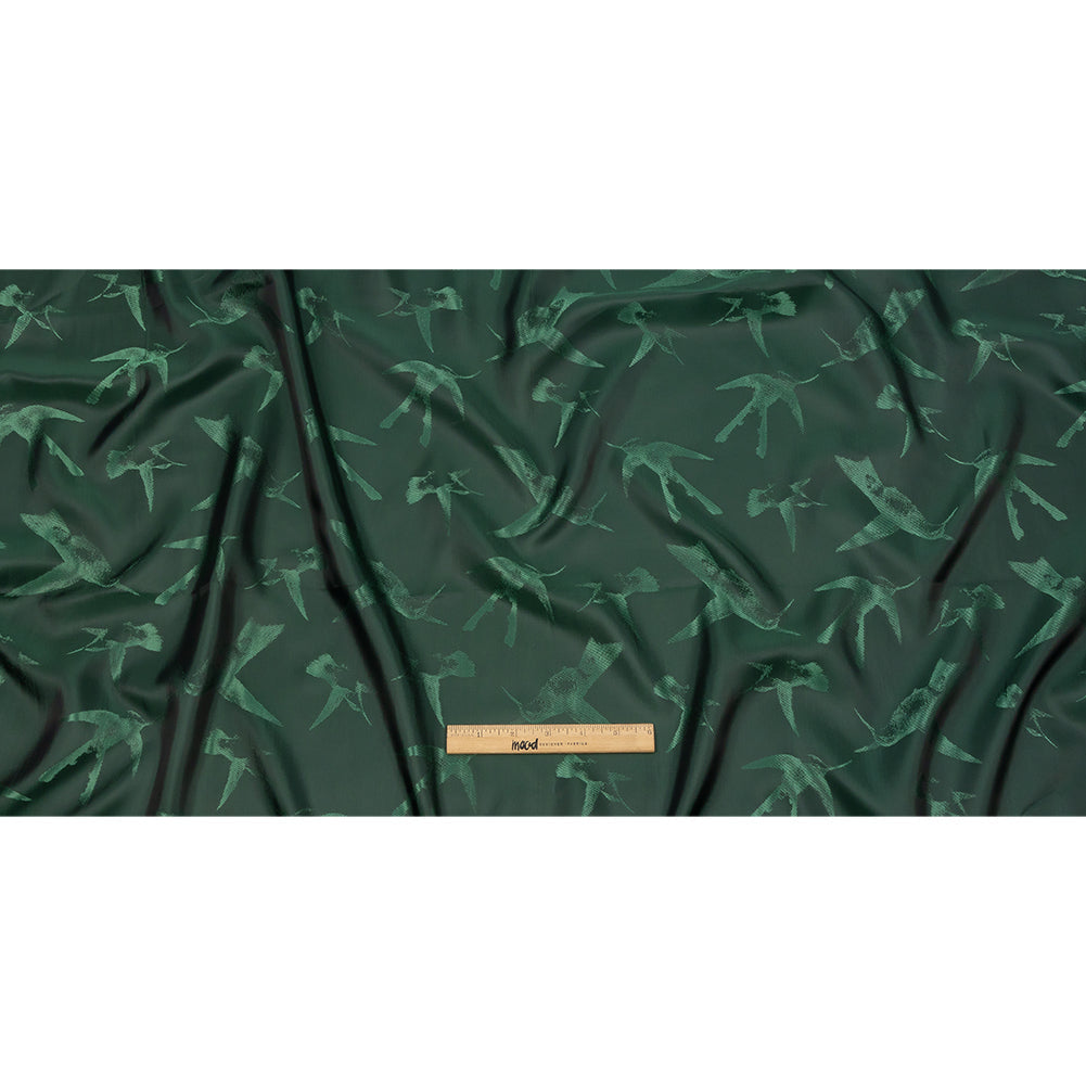 Hummingbirds Jacquard Lining - Hunter Green Tonal
