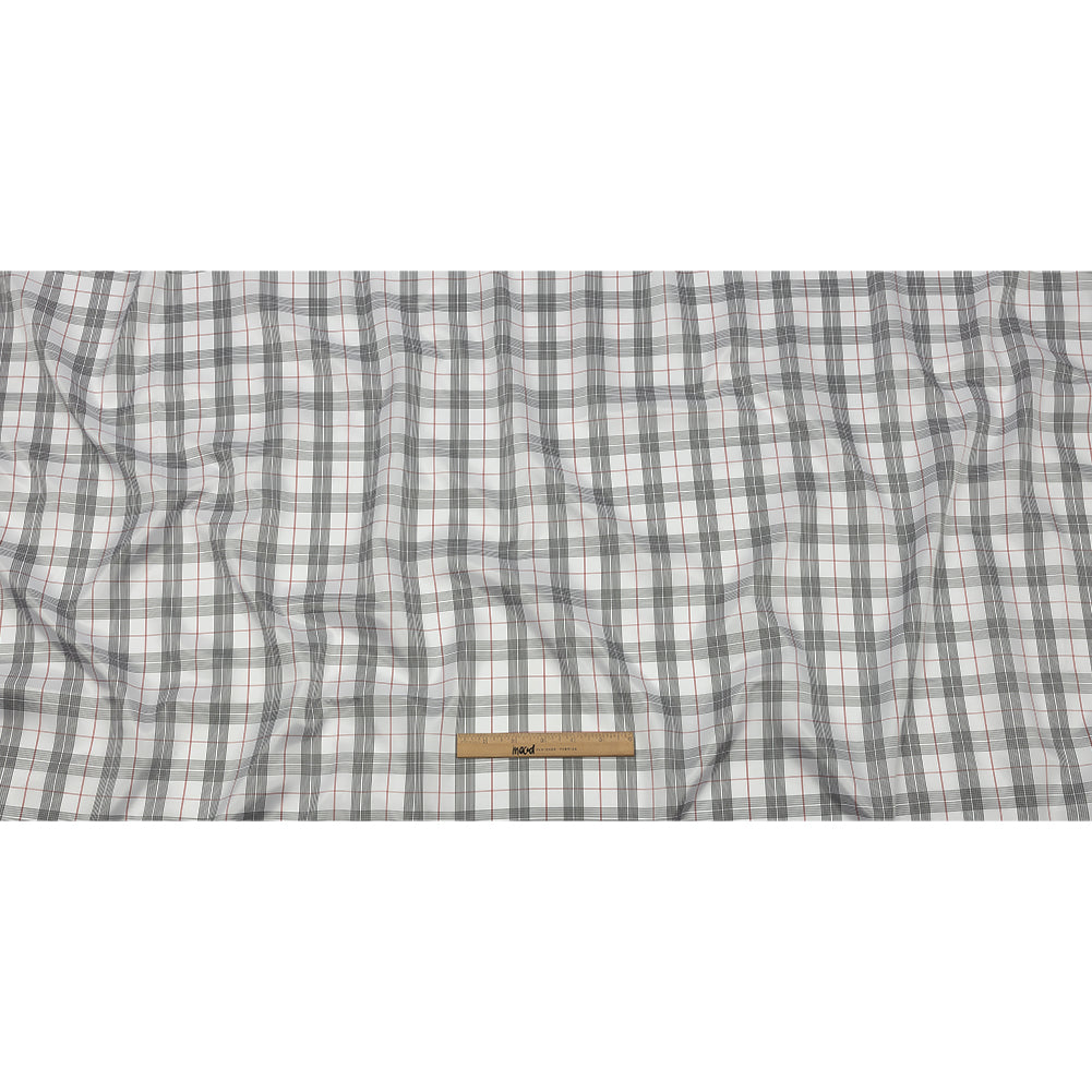 White, Black and Red Plaid Lining