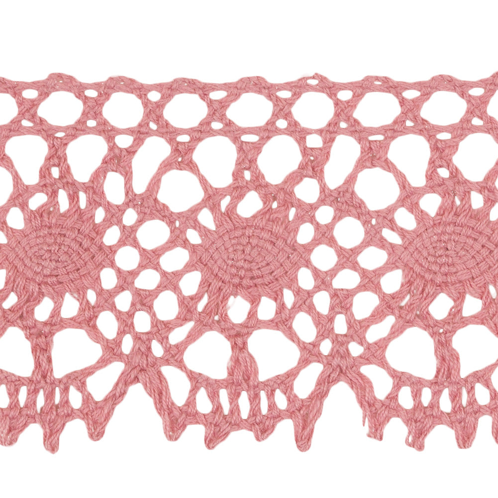 Dusty Rose Scalloped Classic Crochet Lace Trim - 2"