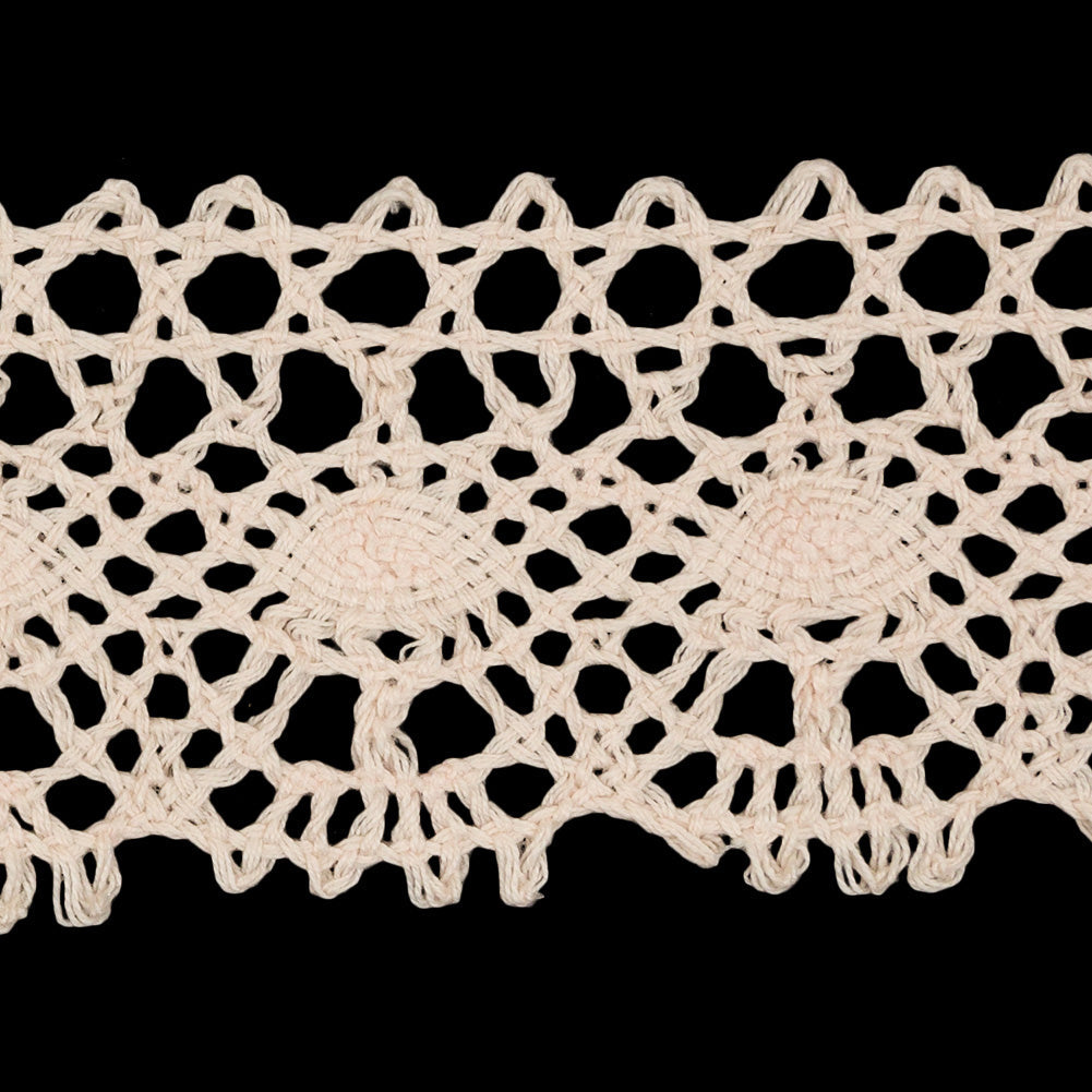 Pale Peach Scalloped Classic Crochet Lace Trim - 2"