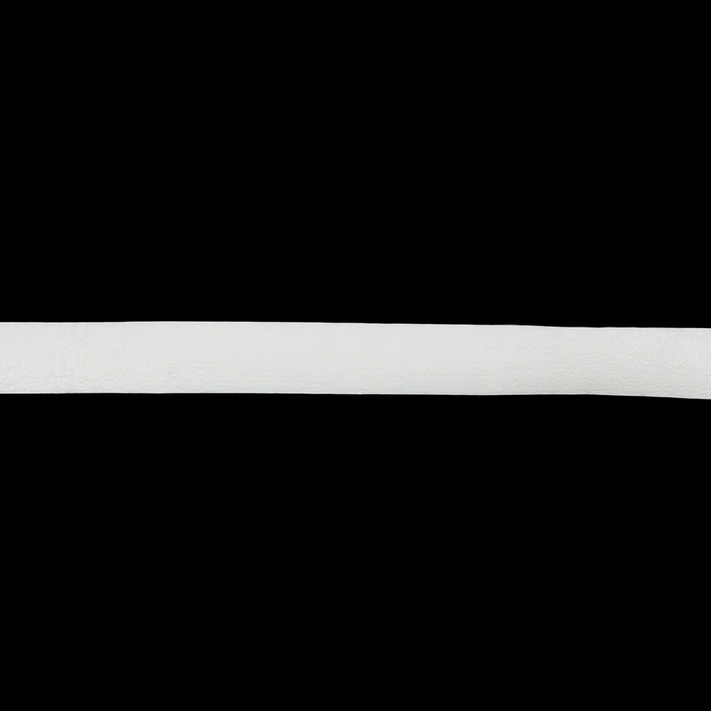 White Textured Faux Leather Tape Trim with Knit Back - 0.25"