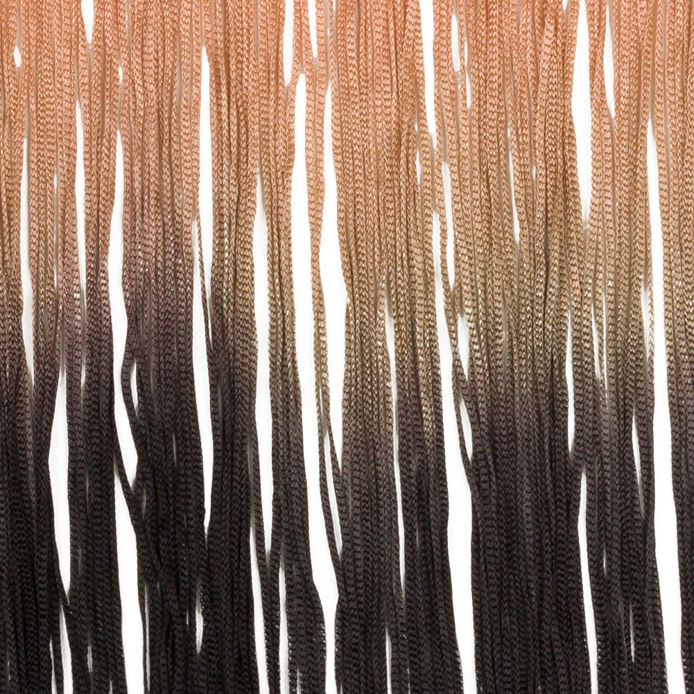 Peach and Black Ombre Chainette Fringe Trim - 12.25"