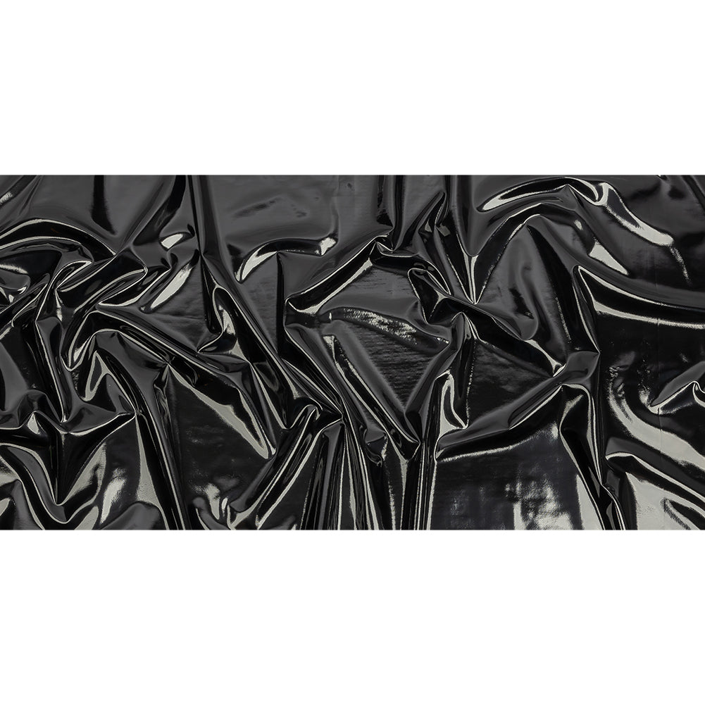 Black Stretch Faux Patent Leather