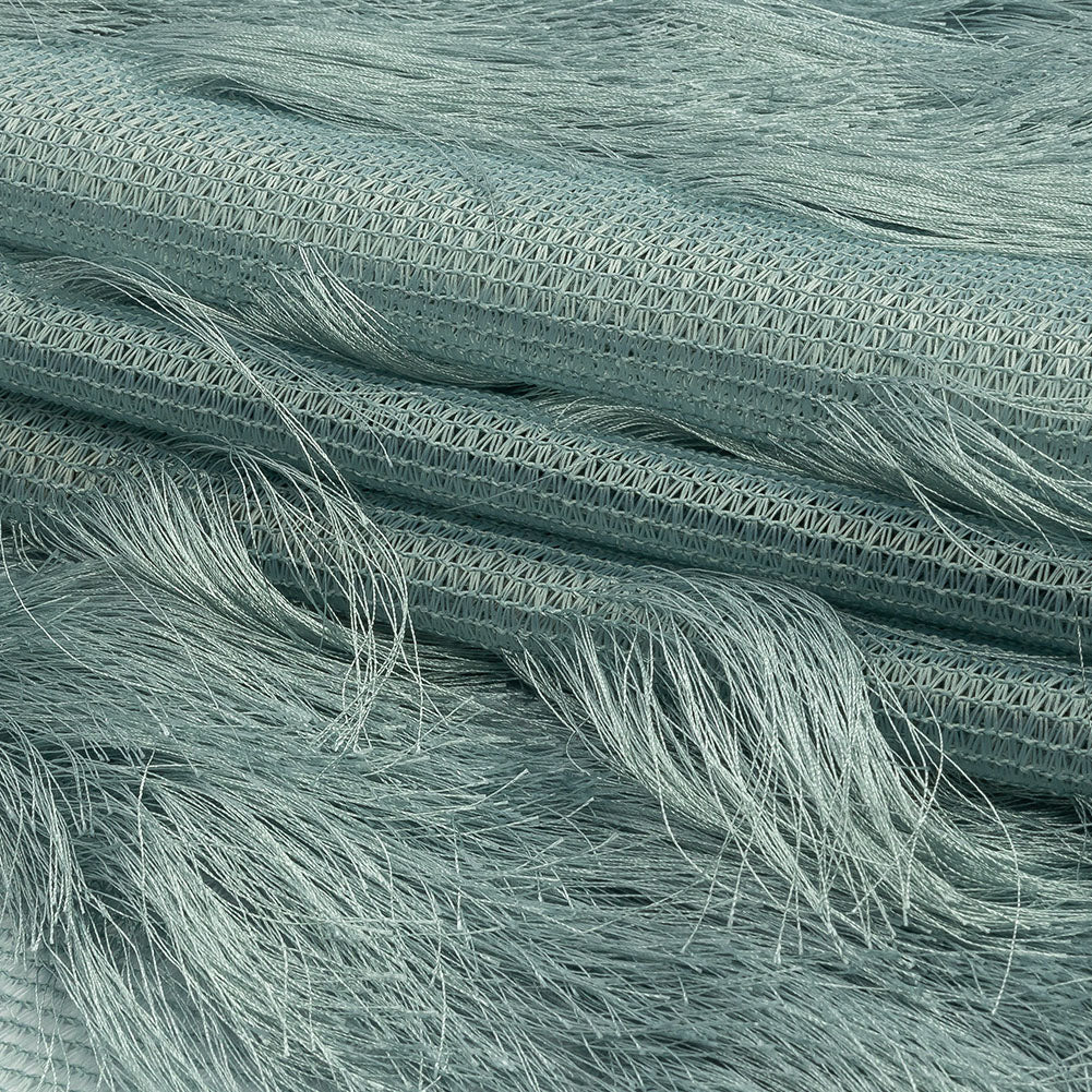 Dusty Green Zig Zag Fringe Mesh