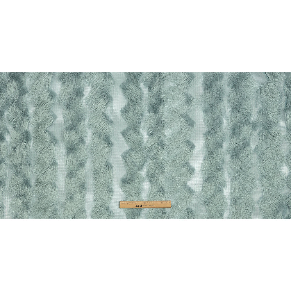 Dusty Green Zig Zag Fringe Mesh
