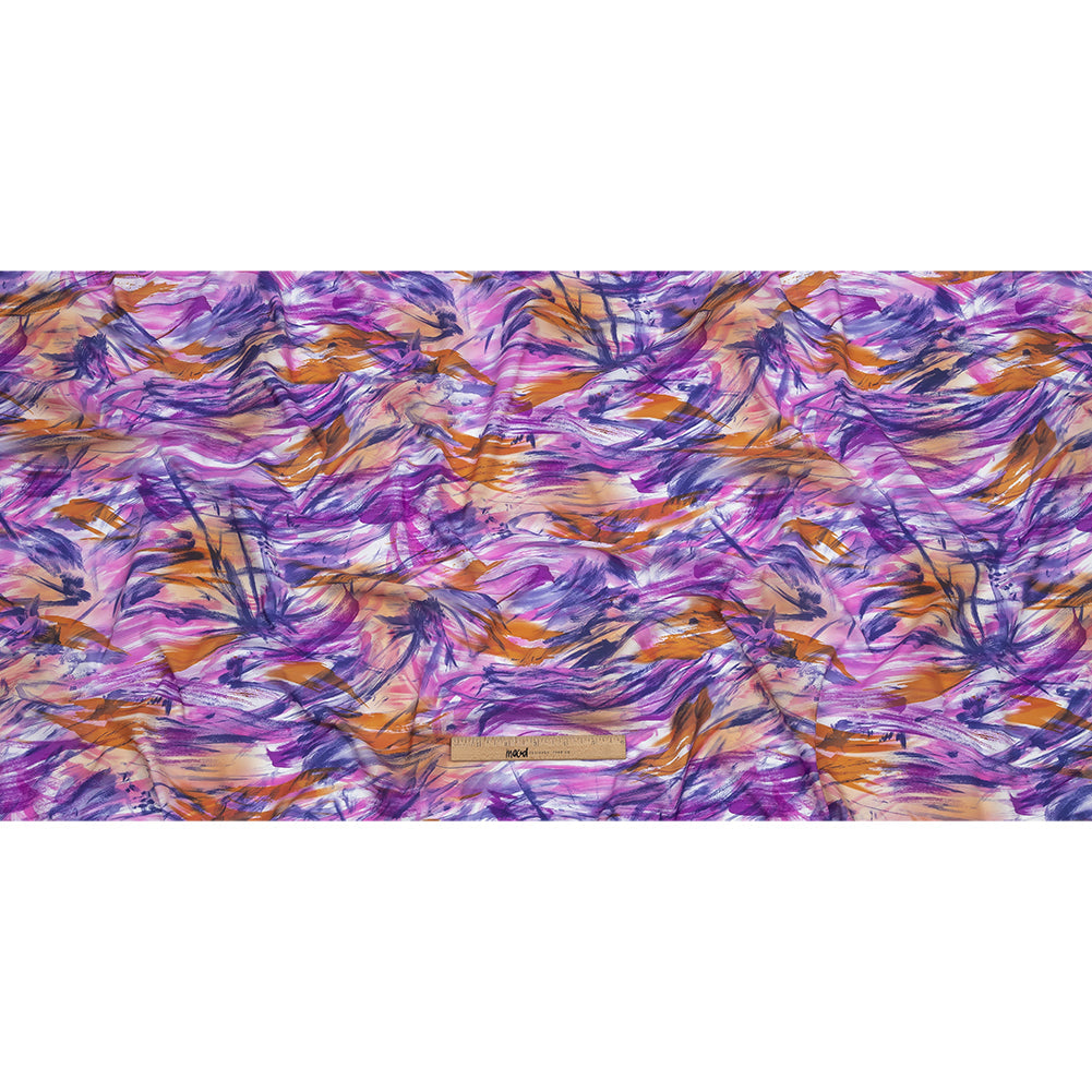 Pink, Purple and Orange Wild Brushstrokes Stretch Nylon Tricot