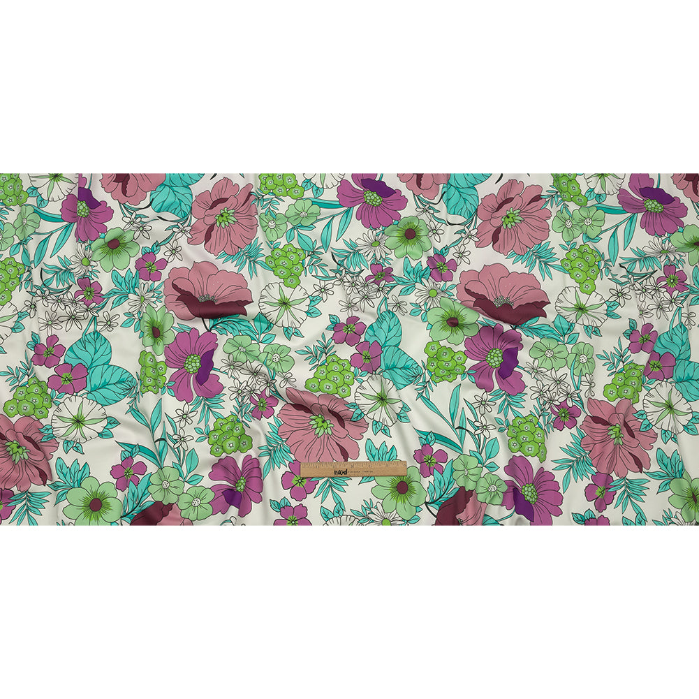Mood Exclusive Purple Springing Up Stretch Cotton Sateen