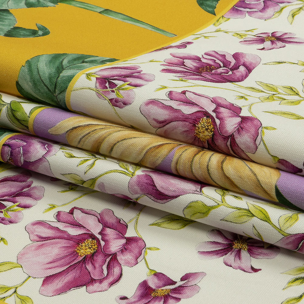 Stretch Cotton Canvas Print - Multicolor Floral Patchwork - Mood Exclusive Midsummer Festive