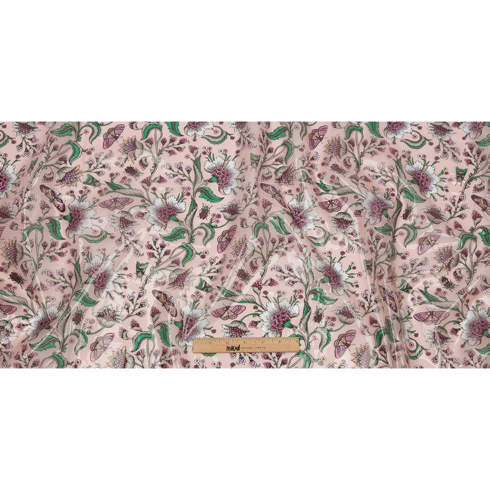 Pink, Green and White Beetles and Flowers Lightweight Translucent Vinyl