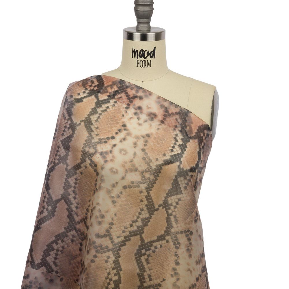 Dark Beige and Black Large Python Scales Lightweight Translucent Vinyl