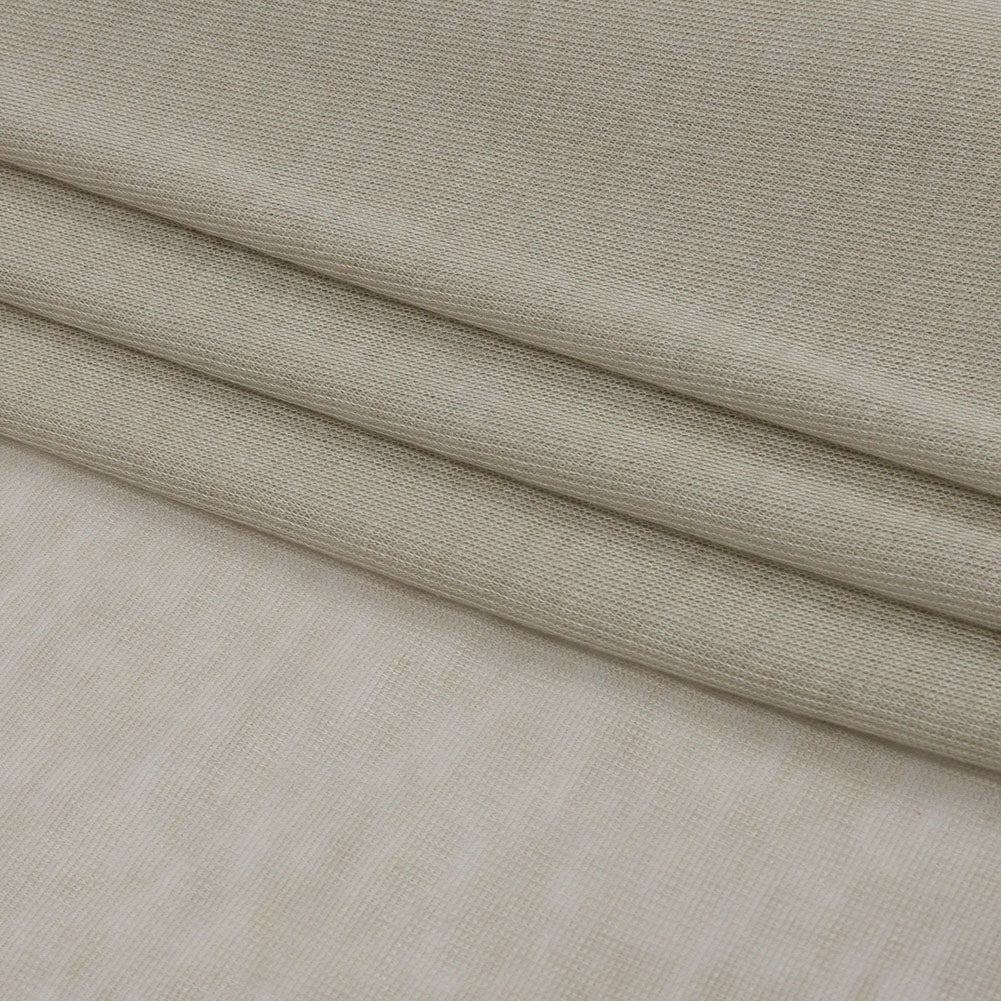 Famous Designer Light Stone Viscose and Cotton Lightweight Interlock Knit