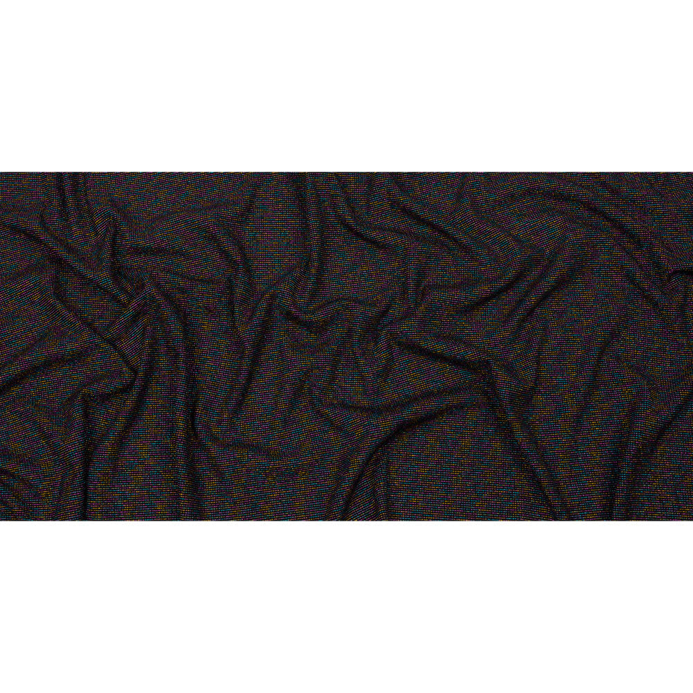 Black and Metallic Rainbow Stretch Rib Knit