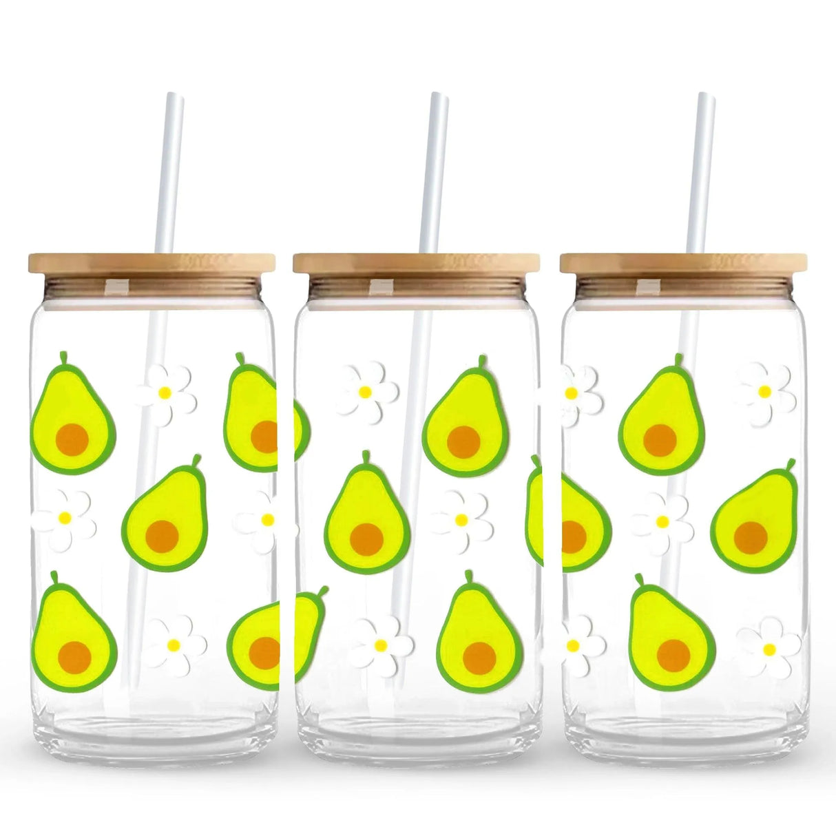 UV DTF Wrap - Avocado & Daisies (9.7" x4.3")
