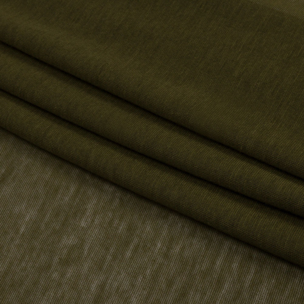 Famous Designer Seaweed Green Featherweight Cotton Jersey
