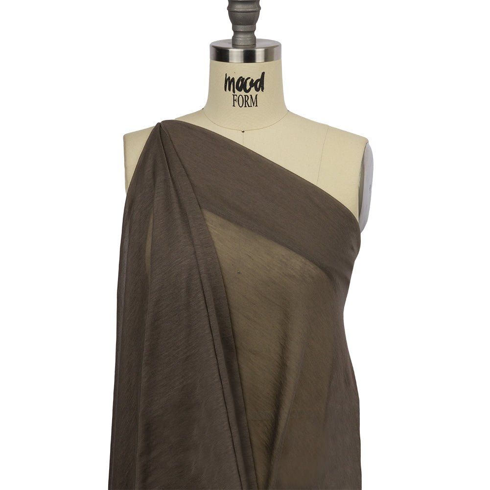 Famous Designer Taupe Featherweight Viscose and Cotton Jersey