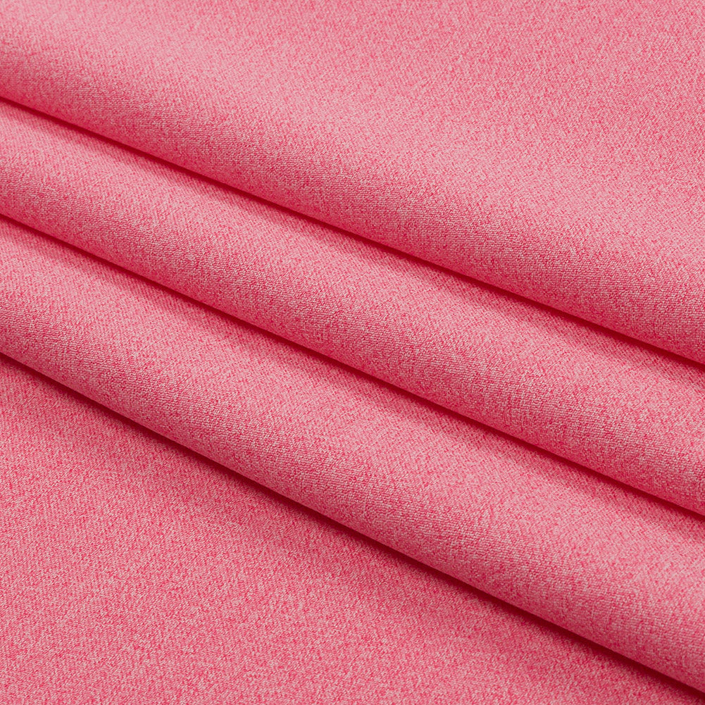Heathered Hot Pink Cationic Polyester Stretch Twill