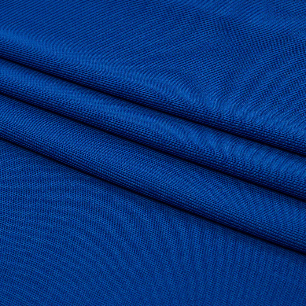 Metro Blue Stretch Polyester 1x1 Rib Knit