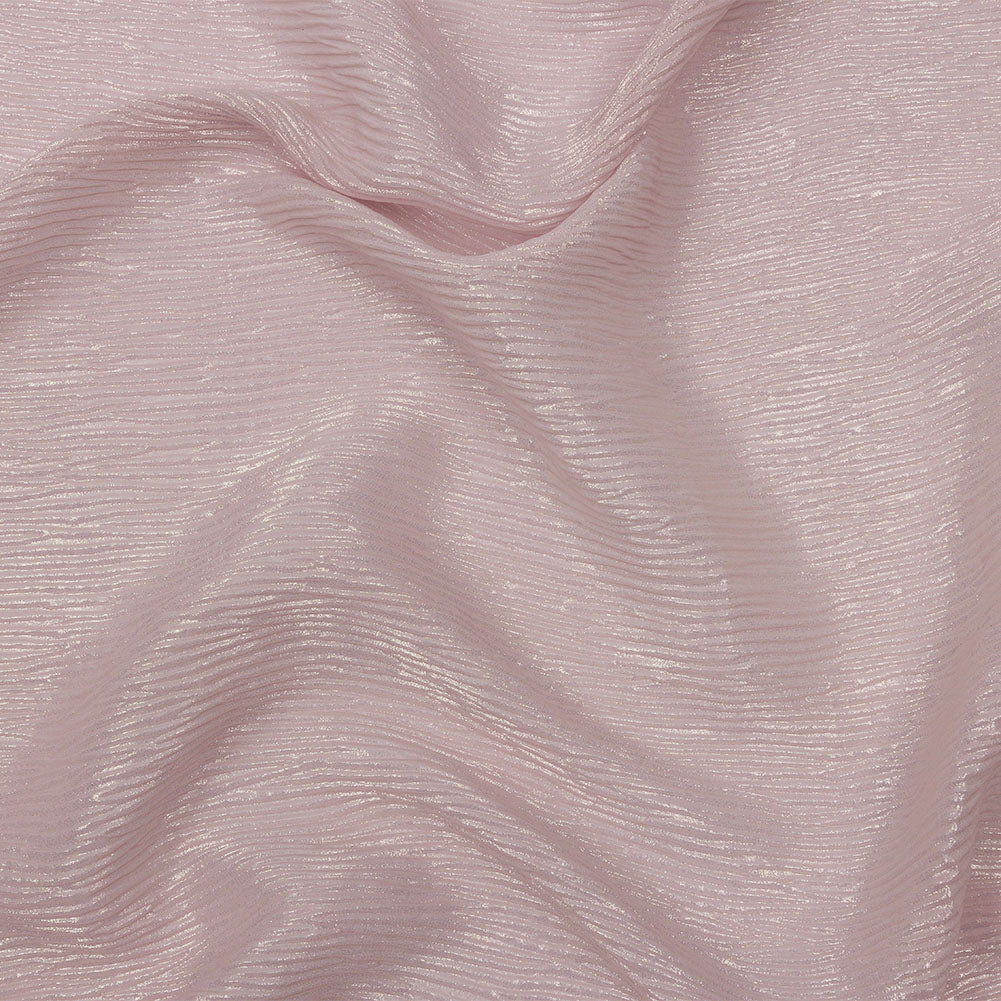 Polyester Chiffon Plisse with All-Over Foil - Pink and Gold - Honey Collection