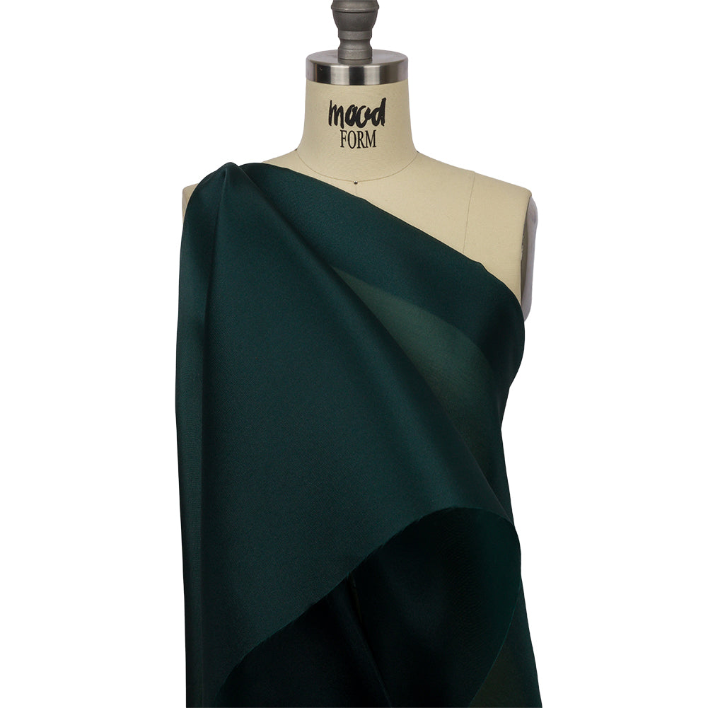 Polyester Twill Organdy - Shimmering Forest Green - Quinn Collection