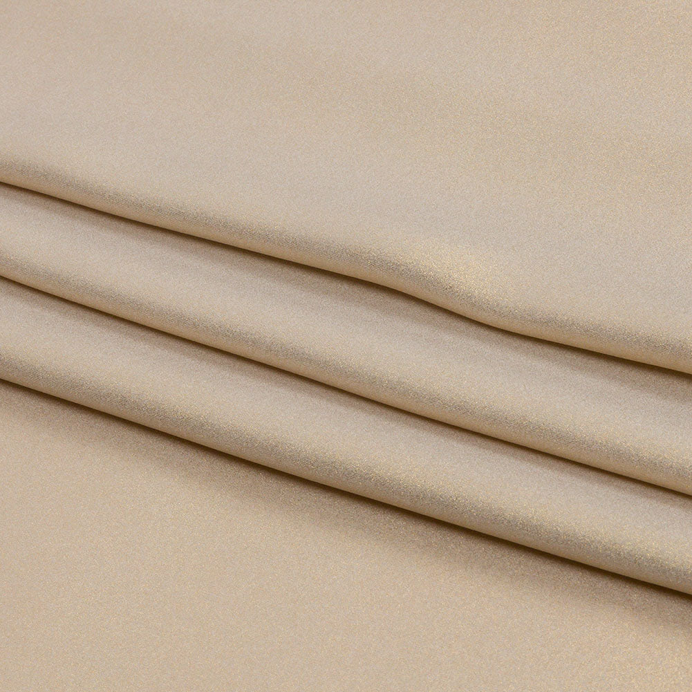 Ultra-Smooth Polyester Georgette with Foiling - Beige and Gold - Valeria Collection
