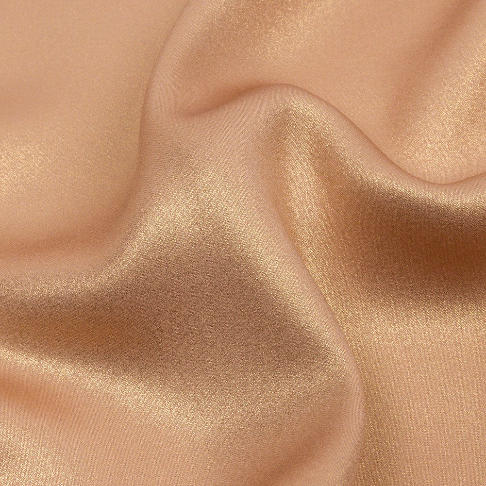 Ultra-Smooth Polyester Georgette with Foiling - Tan and Gold - Valeria Collection