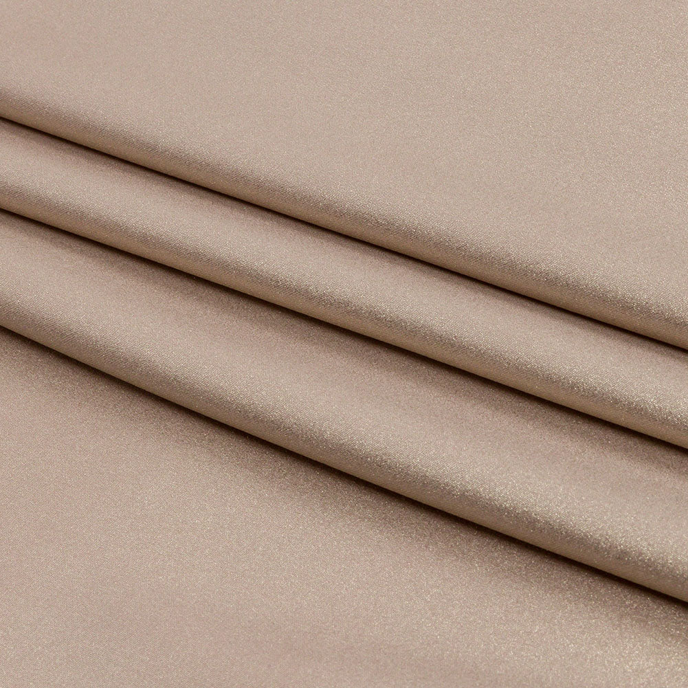 Ultra-Smooth Polyester Georgette with Foiling - Dark Beige and Gold - Valeria Collection
