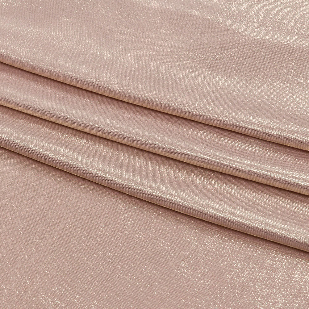 Polyester Interlock Knit with Gold Foiling - Pale Pink - Oriana Collection